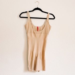 Spanx Open-Bust Mid-Thigh Bodysuit Soft Nude